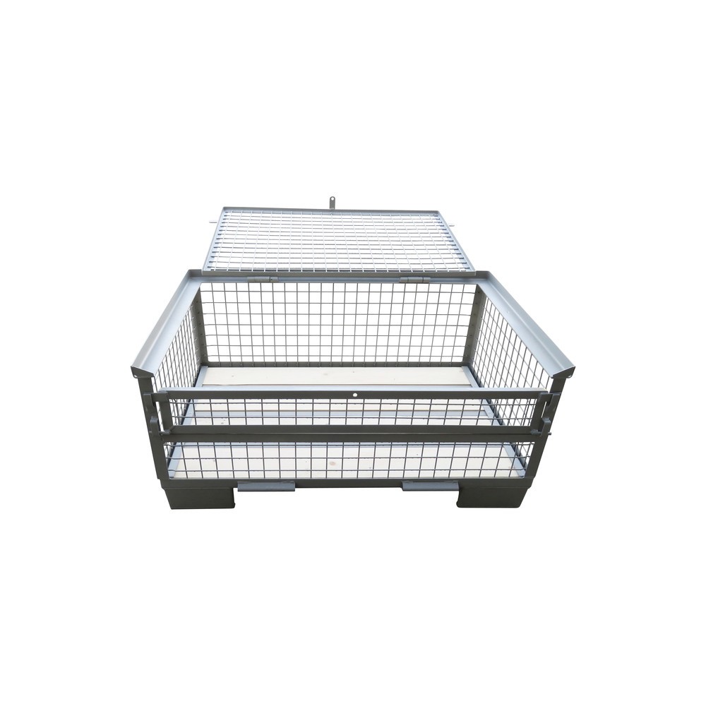 Produktabbildung Nr. 2: Gitterbox, mit Deckel, Längswand halb abklappbar, Nutzhöhe 400 mm