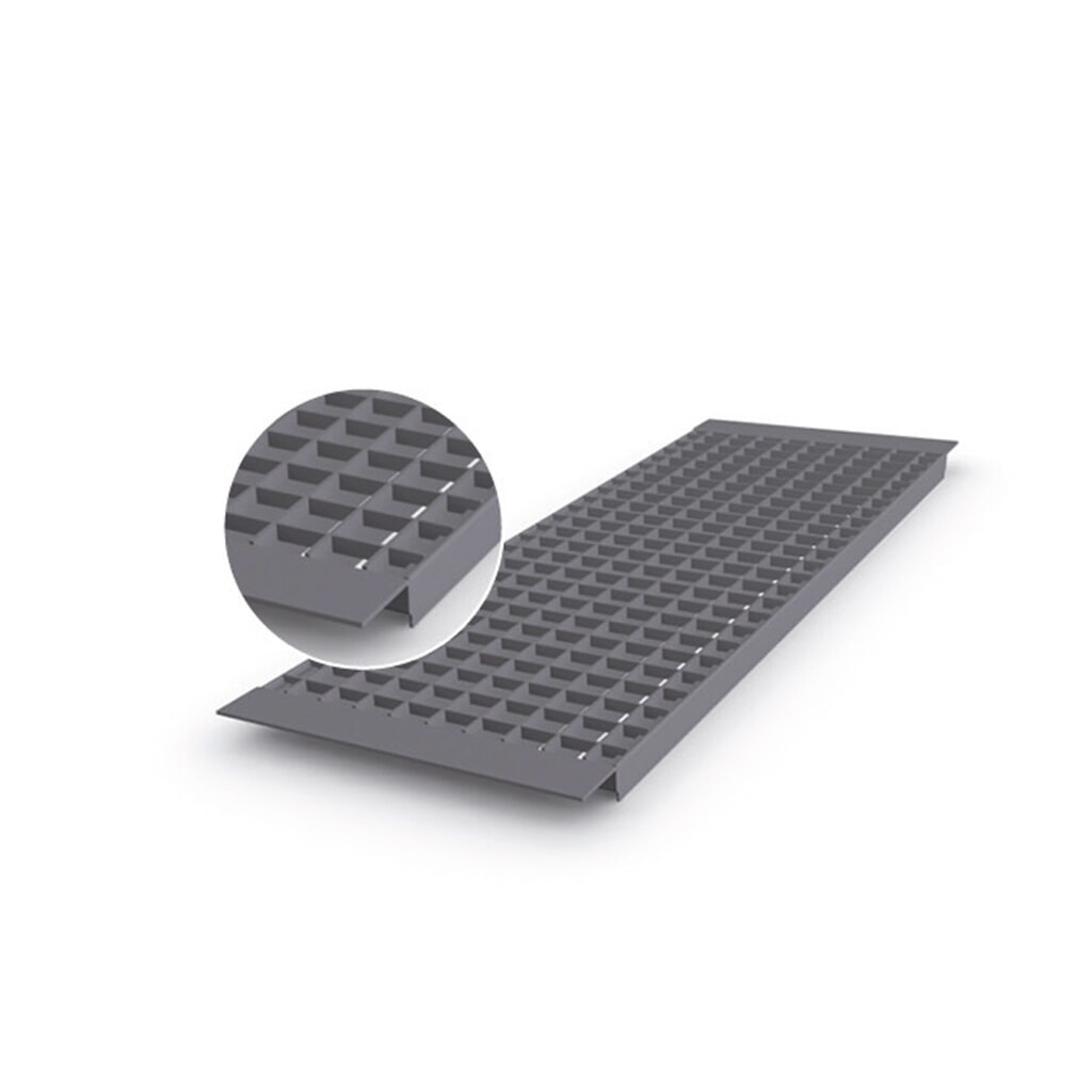 Produktabbildung: Gitterrostboden für Palettenregal, eingelegt, BxT 1.900 x 1.100 mm, Fachlast 1.080 kg, Maschenweite 44 x 66 mm