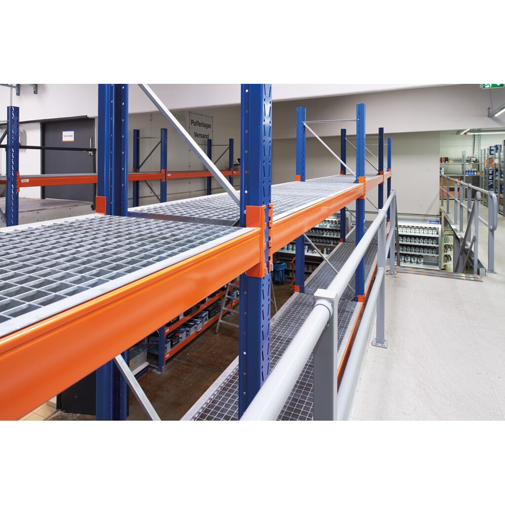 Gitterrostboden für Palettenregal, eingelegt, BxT 2.700 x 1.100 mm, Fachlast 3.000 kg, Maschenweite 33 x 66 mm Produktabbildung Nr. 2: Gitterrostboden für Palettenregal, eingelegt, BxT 2.700 x 1.100 mm, Fachlast 3.000 kg, Maschenweite 33 x 66 mm