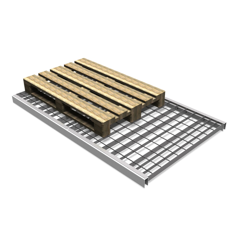 Gitterrostmodul für Palettenregal, HxBxT 60 x 890 x 995 mm, Tragkraft 1.000 kg Produktabbildung Nr. 3: Gitterrostmodul für Palettenregal, HxBxT 60 x 890 x 995 mm, Tragkraft 1.000 kg
