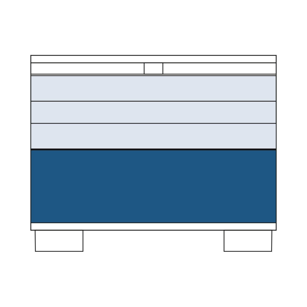 Produktabbildung: Gitty Schubladenschrank, HxBxT 1.010 x 1.250 x 860 mm, mit 3 Schubladen, 2x Größe XS, 1x Größe L