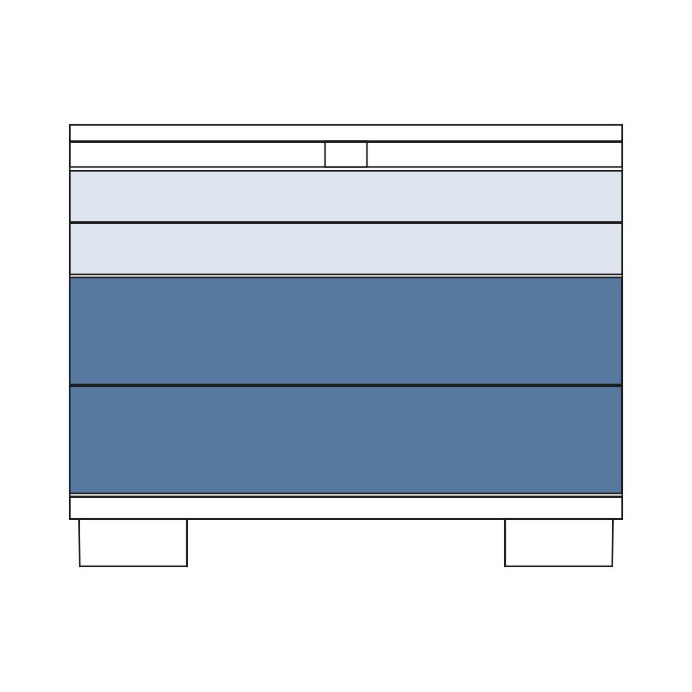 Produktabbildung: Gitty Schubladenschrank, HxBxT 1.010 x 1.250 x 860 mm, mit 4 Schubladen, 2x Größe XS, 2x Größe M