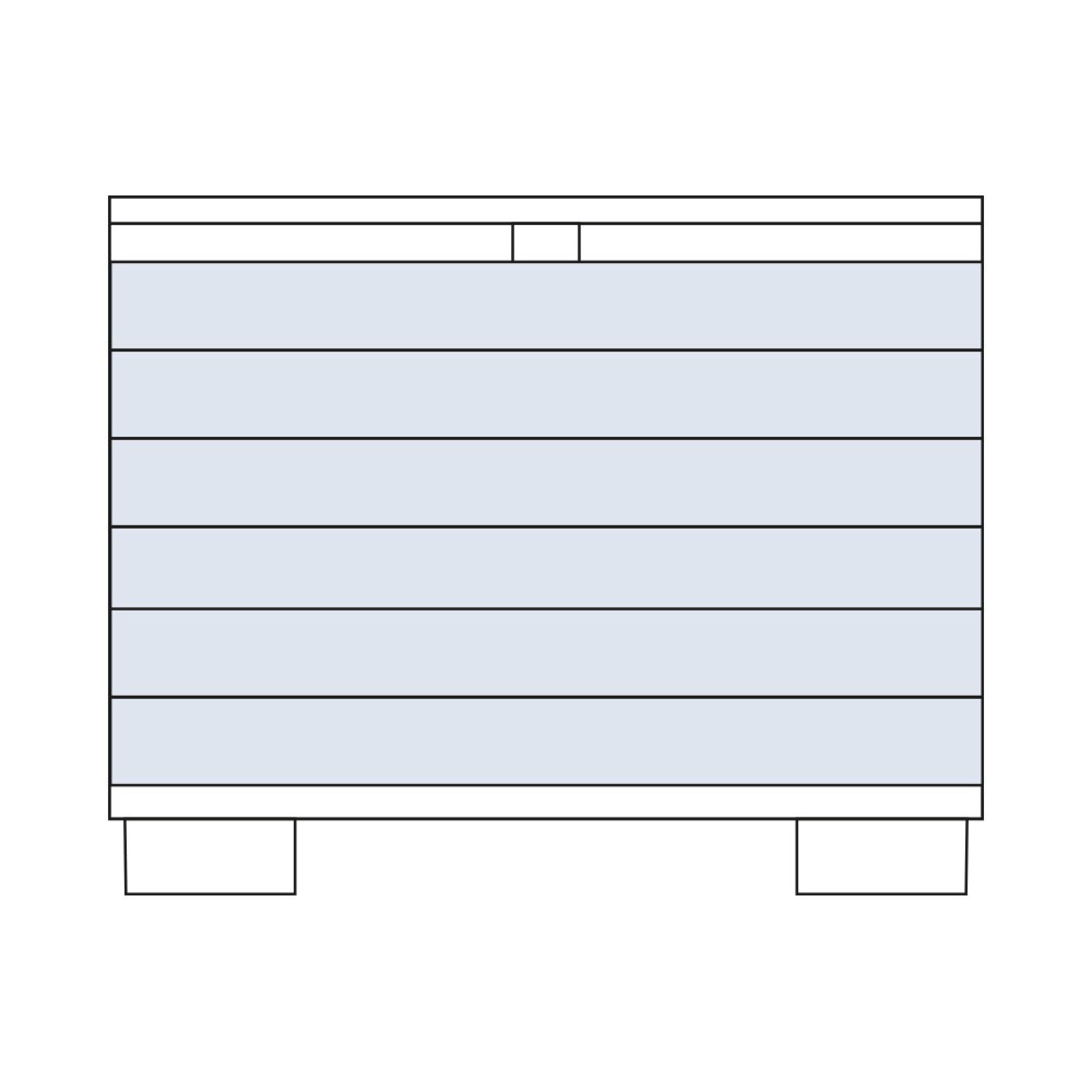 Produktabbildung: Gitty Schubladenschrank, HxBxT 1.010 x 1.250 x 860 mm, mit 6 Schubladen, Größe XS