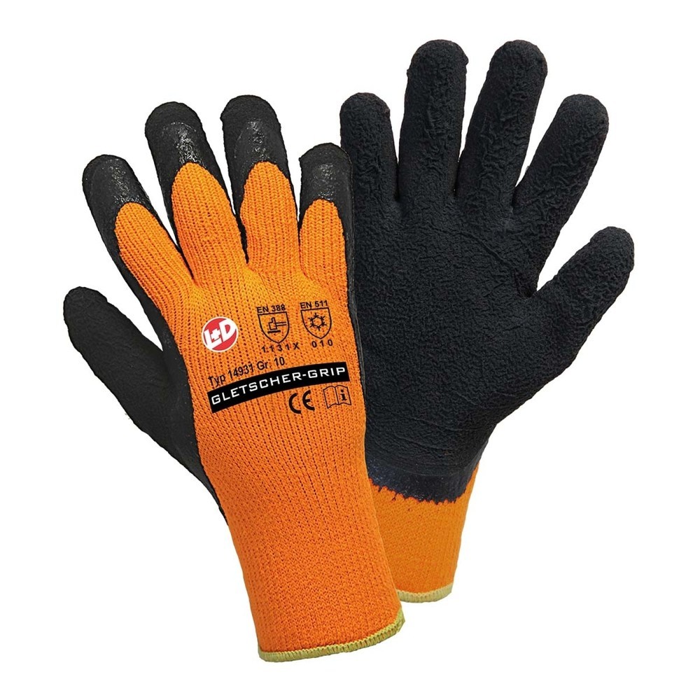 Produktabbildung: GLETSCHER-GRIP Winterstrickhandschuh, leuchtorange, Größe 10