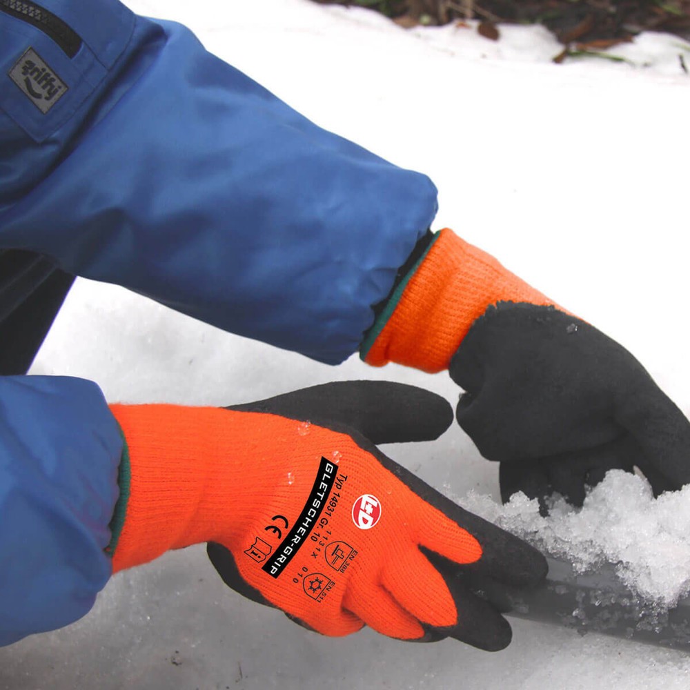 Produktabbildung Nr. 2: GLETSCHER-GRIP Winterstrickhandschuh, leuchtorange, Größe 10