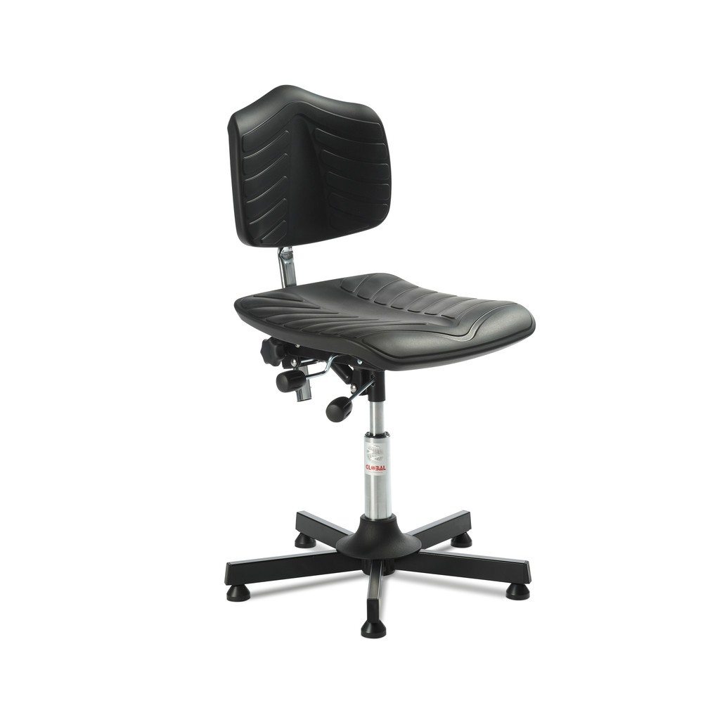 Produktabbildung: Global Stole A/S Arbeitsdrehstuhl Premium, Sitzhöhe 640-900 mm, Bodengleiter, Stahlbasis