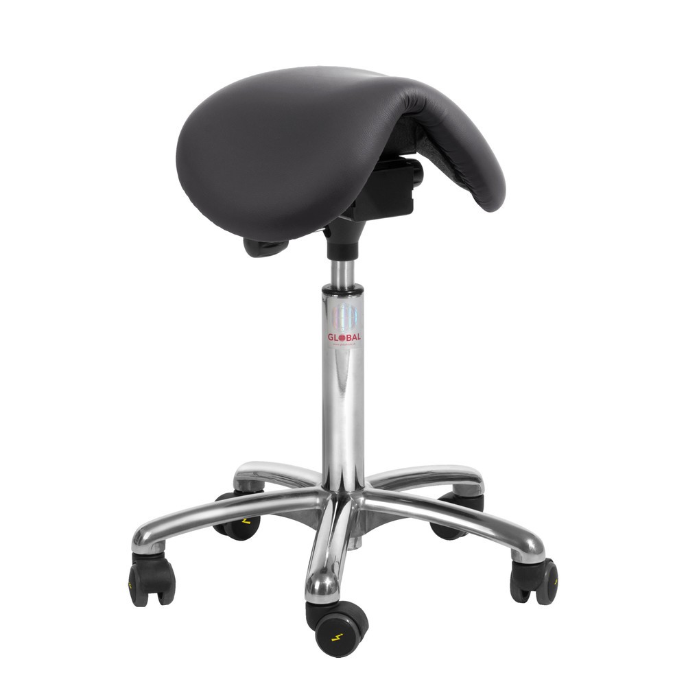 Produktabbildung: Global Stole A/S ESD-Sattelhocker Dalton Easy seat Alu50, ESD-Rollen, schwarz