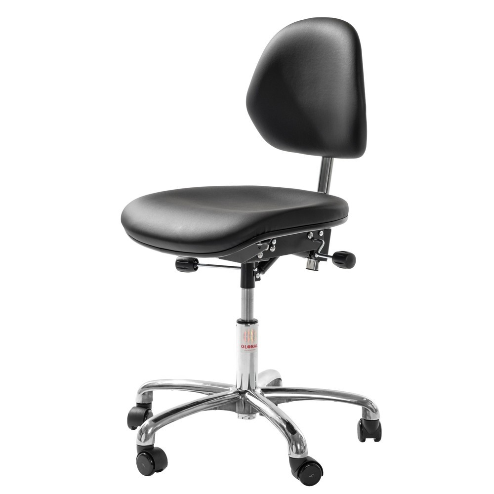 Produktabbildung: Global Stole A/S ESD-Stuhl Aktiv Euromatic, Kunstleder, Sitzhöhe 490-620 mm, Rollen
