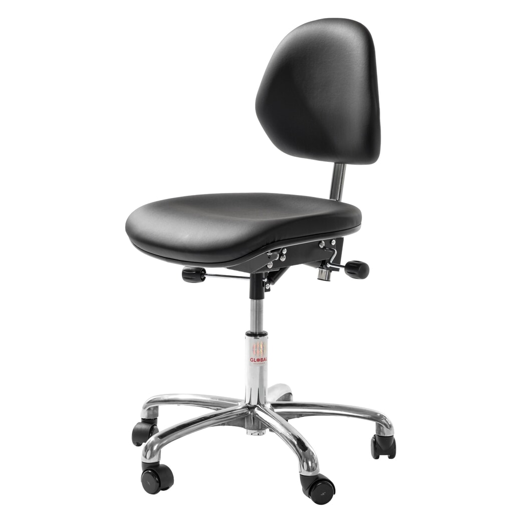 Global Stole A/S ESD-Stuhl Aktiv Euromatic, Kunstleder, Sitzhöhe 490-620 mm, Rollen Produktabbildung: Global Stole A/S ESD-Stuhl Aktiv Euromatic, Kunstleder, Sitzhöhe 490-620 mm, Rollen