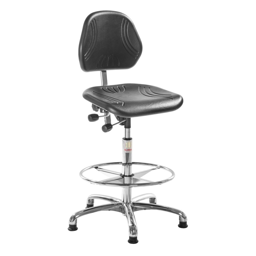 Produktabbildung: Global Stole A/S ESD-Stuhl Comfort Euromatic, Polyurethan, Sitzhöhe  620-880 mm, Fußring, Bodengleiter