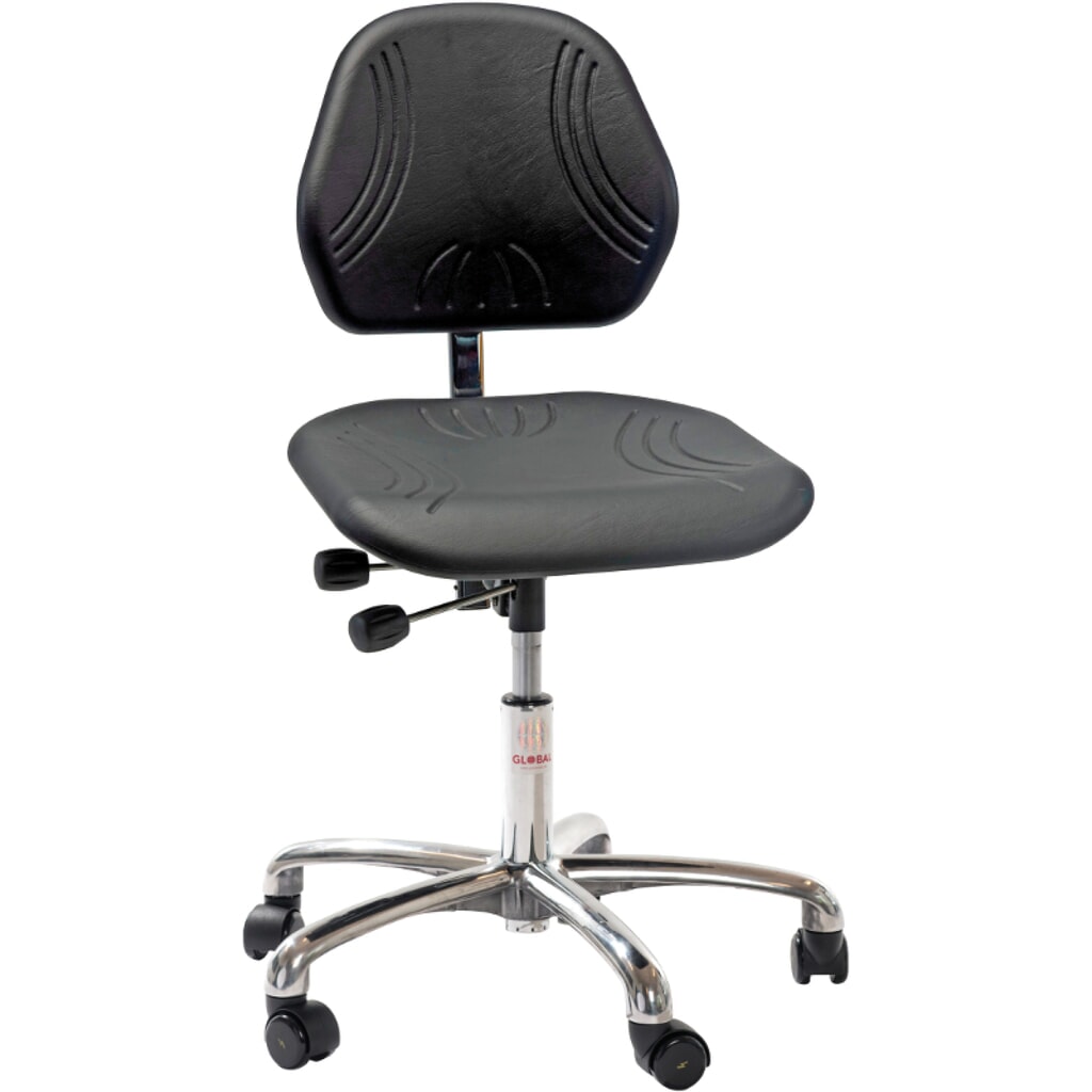Produktabbildung: Global Stole A/S ESD-Stuhl Comfort Euromatic, Polyurethan, Sitzhöhe 460-590 mm, Fußring, Bodengleiter
