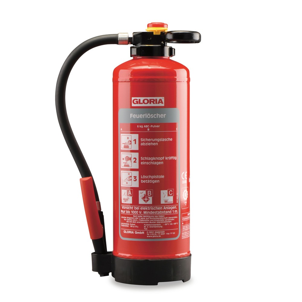 Produktabbildung: GLORIA® Feuerlöscher Pro, ABC-Pulver, Inhalt 6 kg