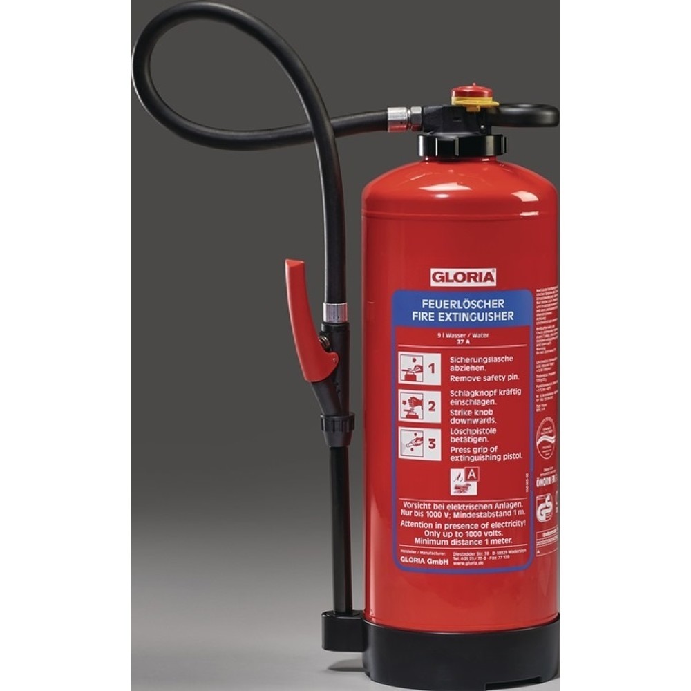 Produktabbildung: GLORIA Wasserfeuerlöscher WKL 6 PRO, Brandklasse A 21 A, 6 l Aufladegerät, mit Wandhalter