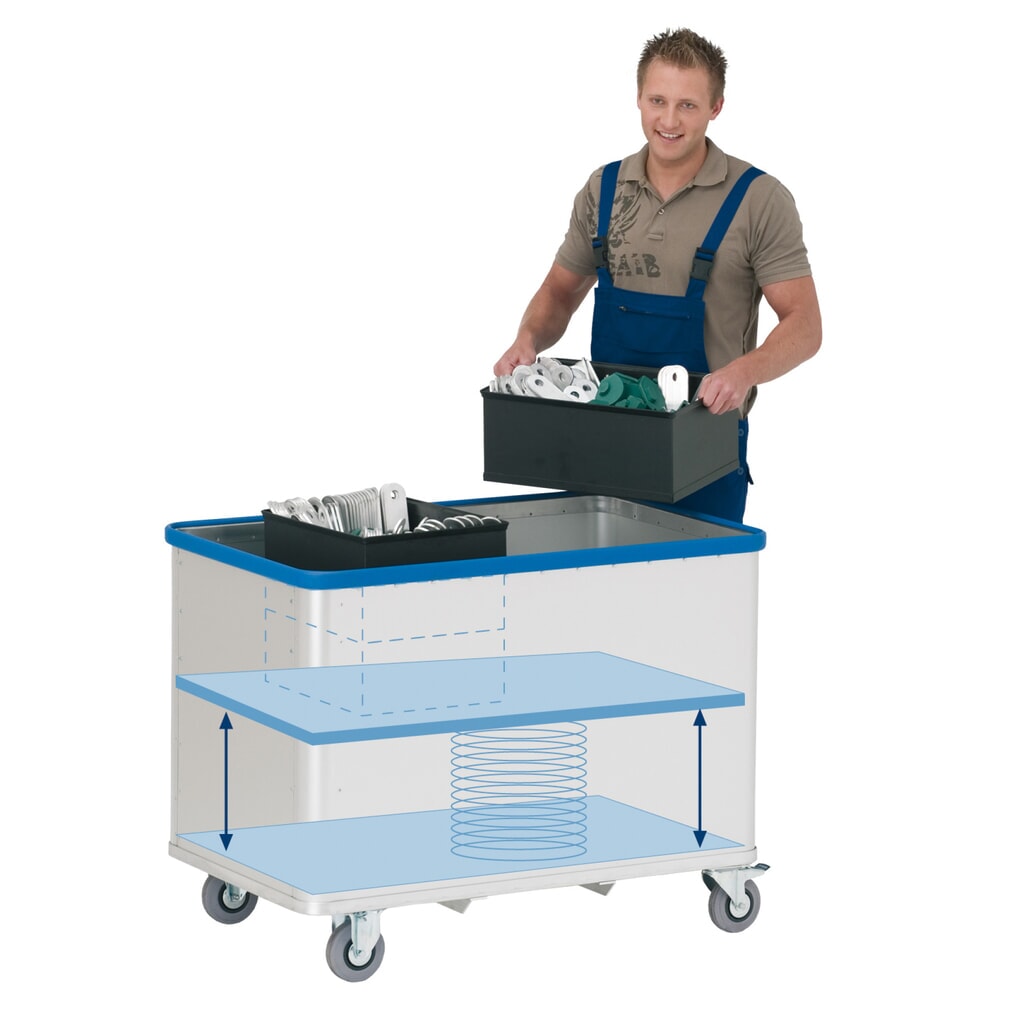 Produktabbildung Nr. 1: Federbodenwagen aus Aluminium, Volumen 380 Liter