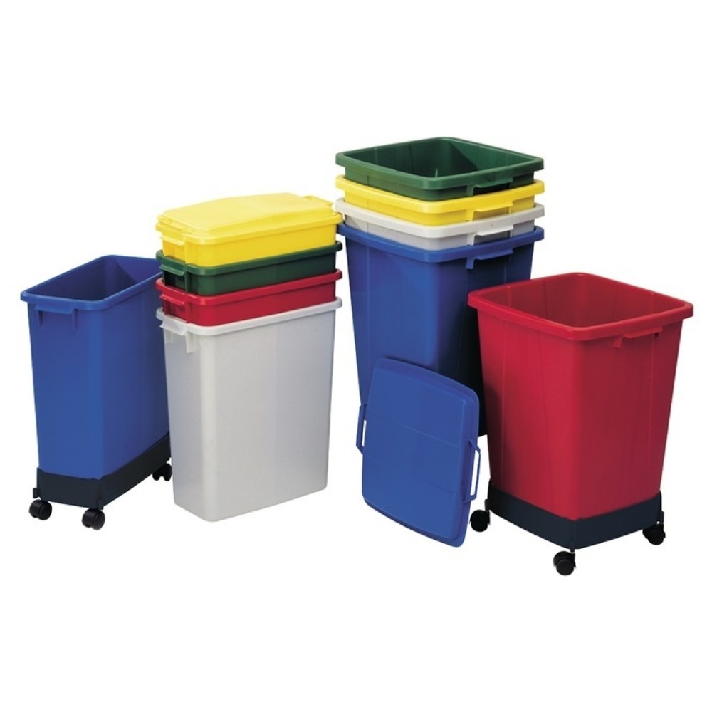 Produktabbildung: GRAF Abfall- und Wertstoffsammler, PE grau, 60 l H590xB285xT555mm