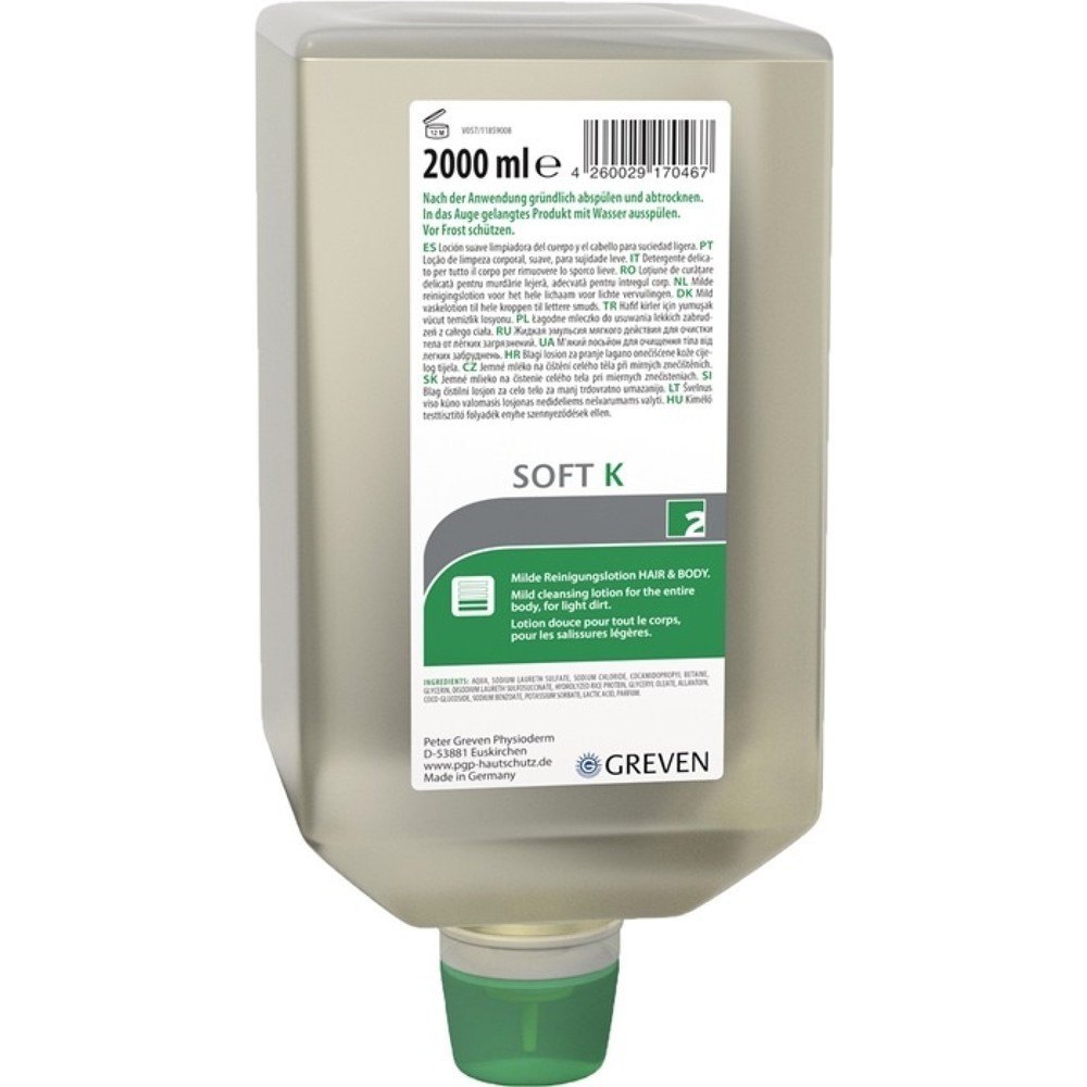 Produktabbildung: GREVEN Ganzkörperreinigungslotion GREVEN® SOFT K, 2 l Varioflasche