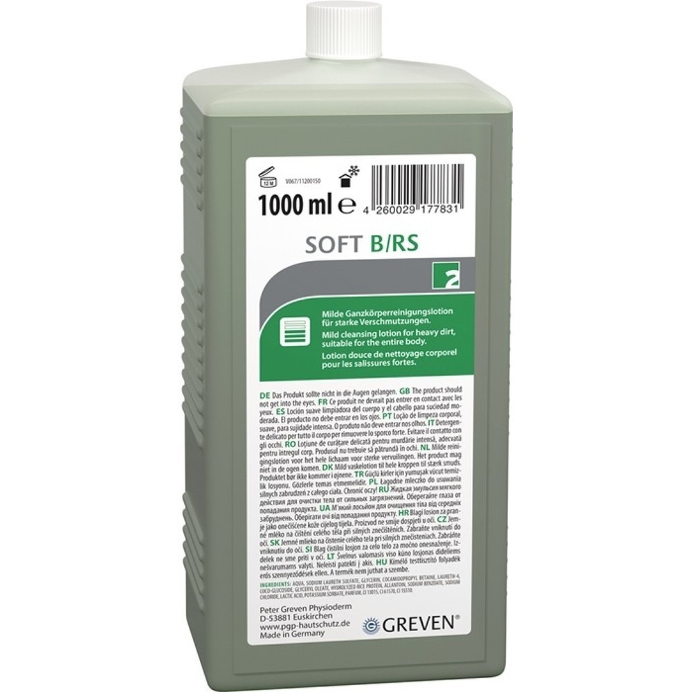 Produktabbildung: GREVEN Hautreinigungslotion GREVEN® SOFT B/RS, 1 l Flasche, passend für 9000 473 400