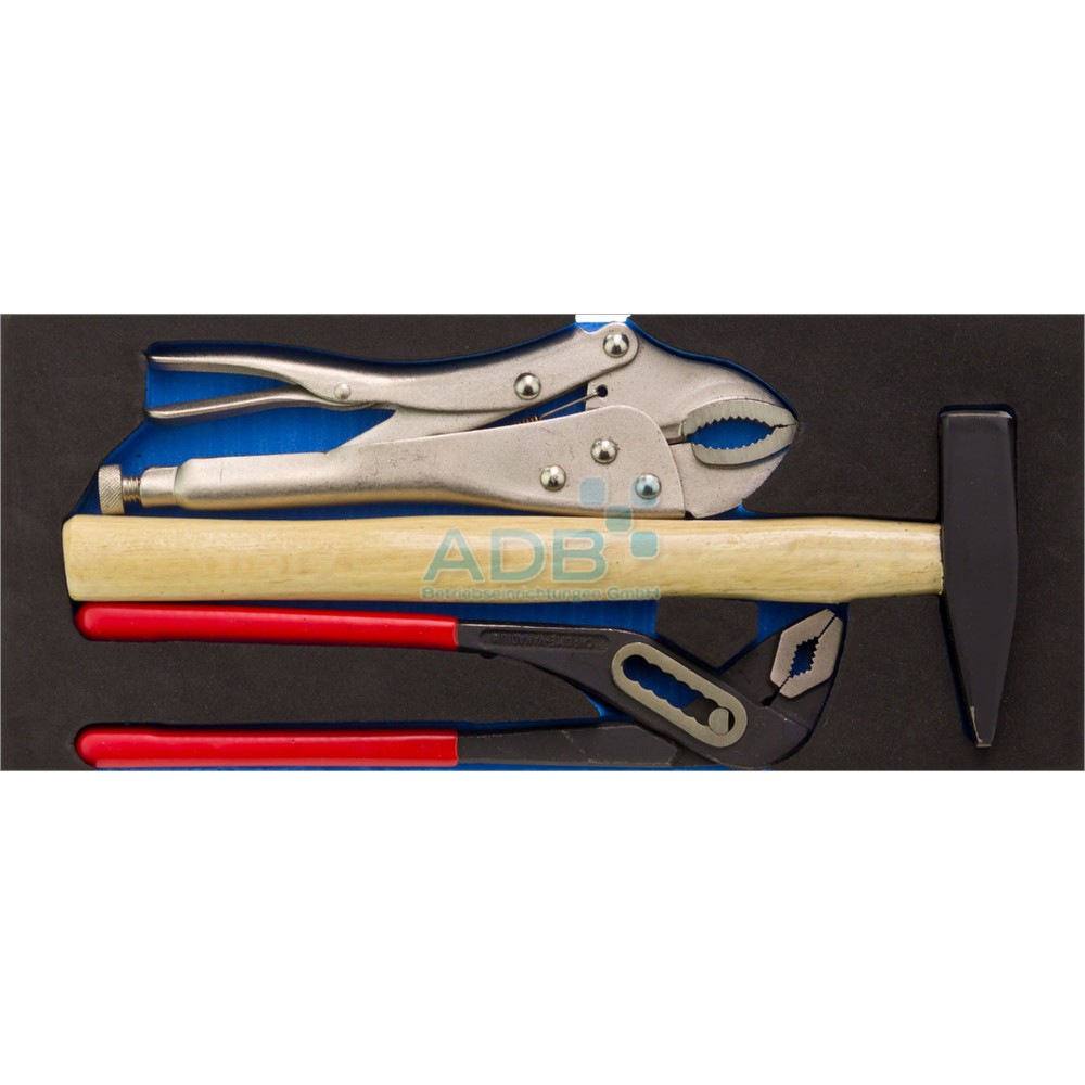 Produktabbildung Nr. 2: Gripzange/Rohrzange/Hammer-Set, Schaumstoff-Modul