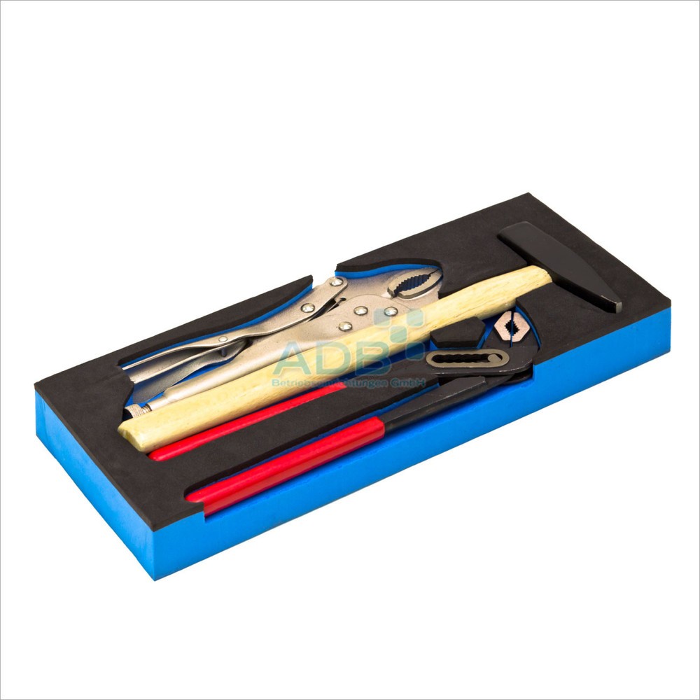 Produktabbildung: Gripzange/Rohrzange/Hammer-Set, Schaumstoff-Modul