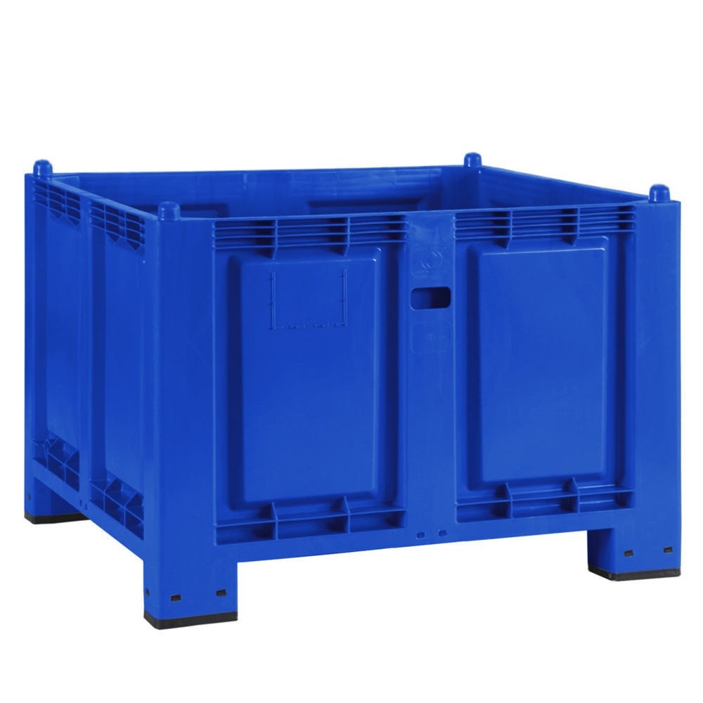 Produktabbildung: Großbehälter aus Polypropylen, 550 Liter, mit Füßen, blau
