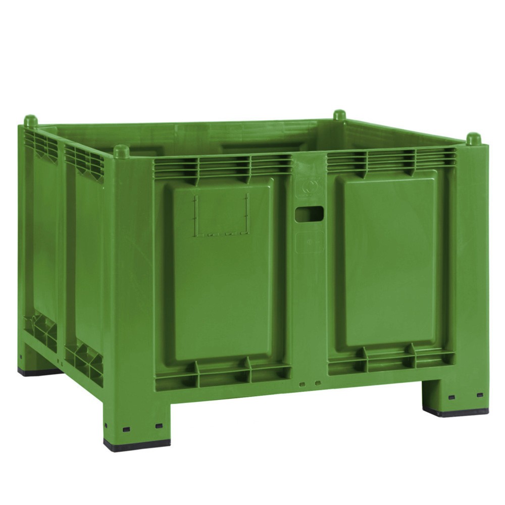 Produktabbildung: Großbehälter aus Polypropylen, 550 Liter, mit Füßen, grün