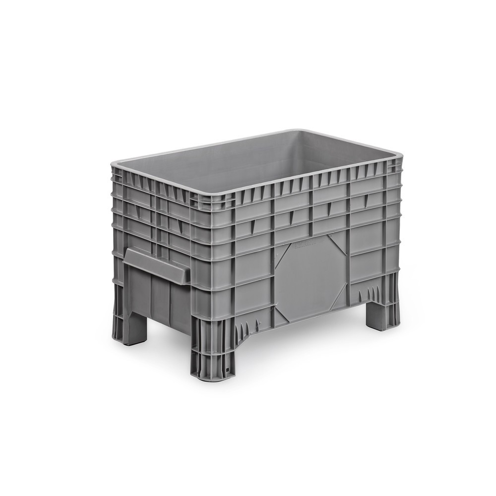 Produktabbildung: Großbehälter, grau, 1040x640x670 mm, geschlossen, mit 4 Füßen