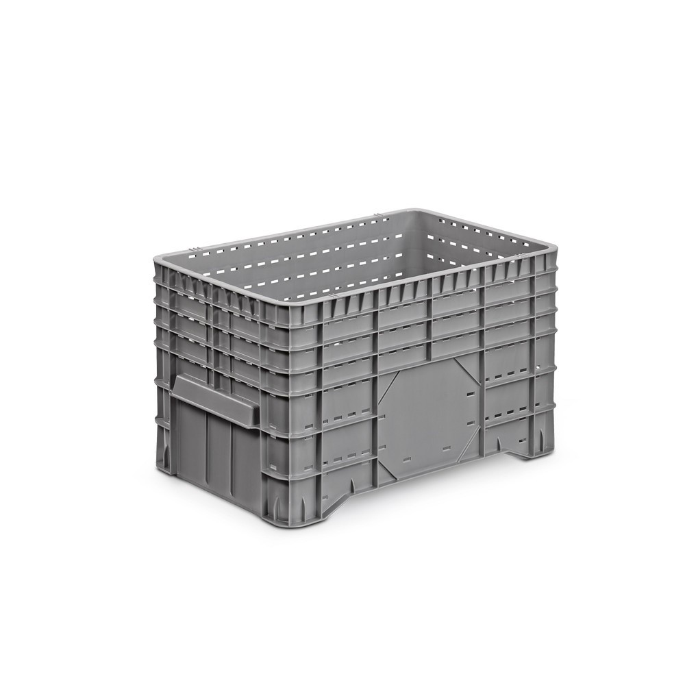 Produktabbildung: Großbehälter, grau, 1020x640x580 mm, durchbrochen, mit 4 Füßen