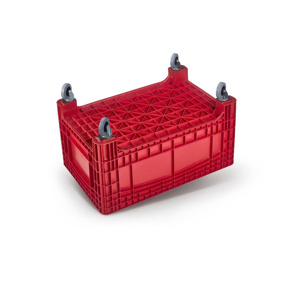 Produktabbildung Nr. 2: Großbehälter L, HxBxT 800 x 1.200 x 580 mm, 354 Liter, 4 Lenkrollen, rot