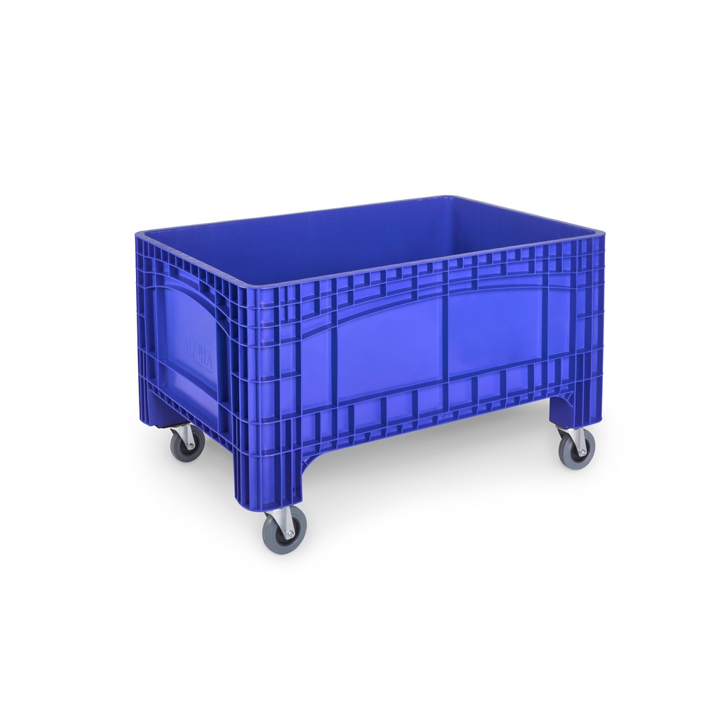 Produktabbildung: Großbehälter L, HxBxT 800 x 1.200 x 580 mm, 354 Liter, 4 Lenkrollen, blau