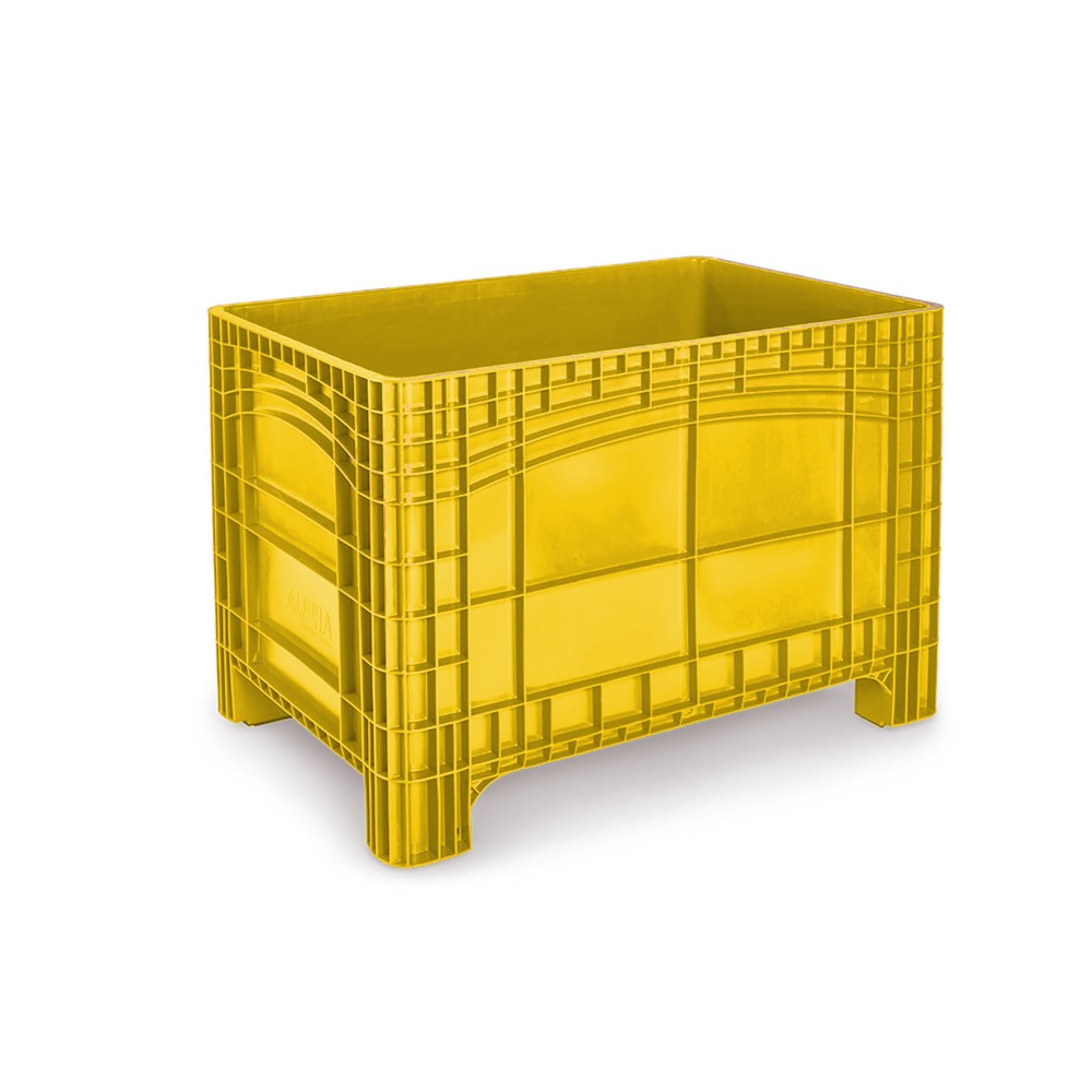 Produktabbildung: Großbehälter XL, HxBxT 800 x 1.200 x 800 mm, 535 Liter, 4 Füße, gelb