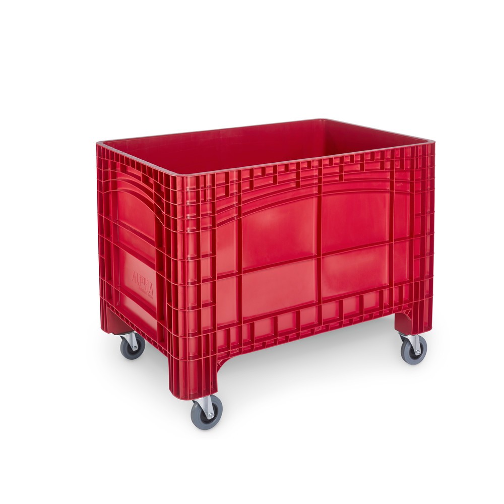 Produktabbildung: Großbehälter XL, HxBxT 800 x 1.200 x 800 mm, 535 Liter, 4 Lenkrollen mit Bremse, rot