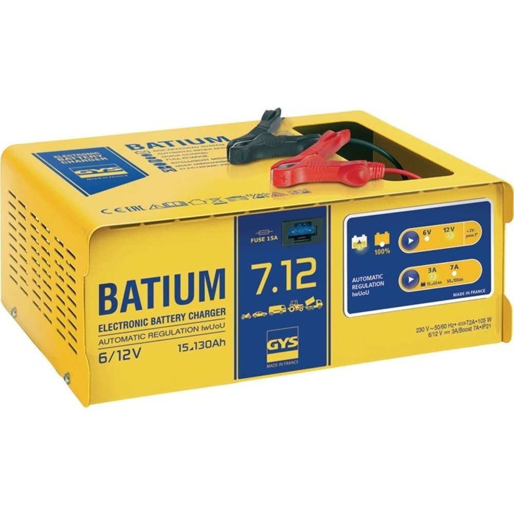 Produktabbildung: GYS Batterieladegerät BATIUM 7-12, 6 / 12 V, effektiv: 11 / arithmetisch: 3-7 A