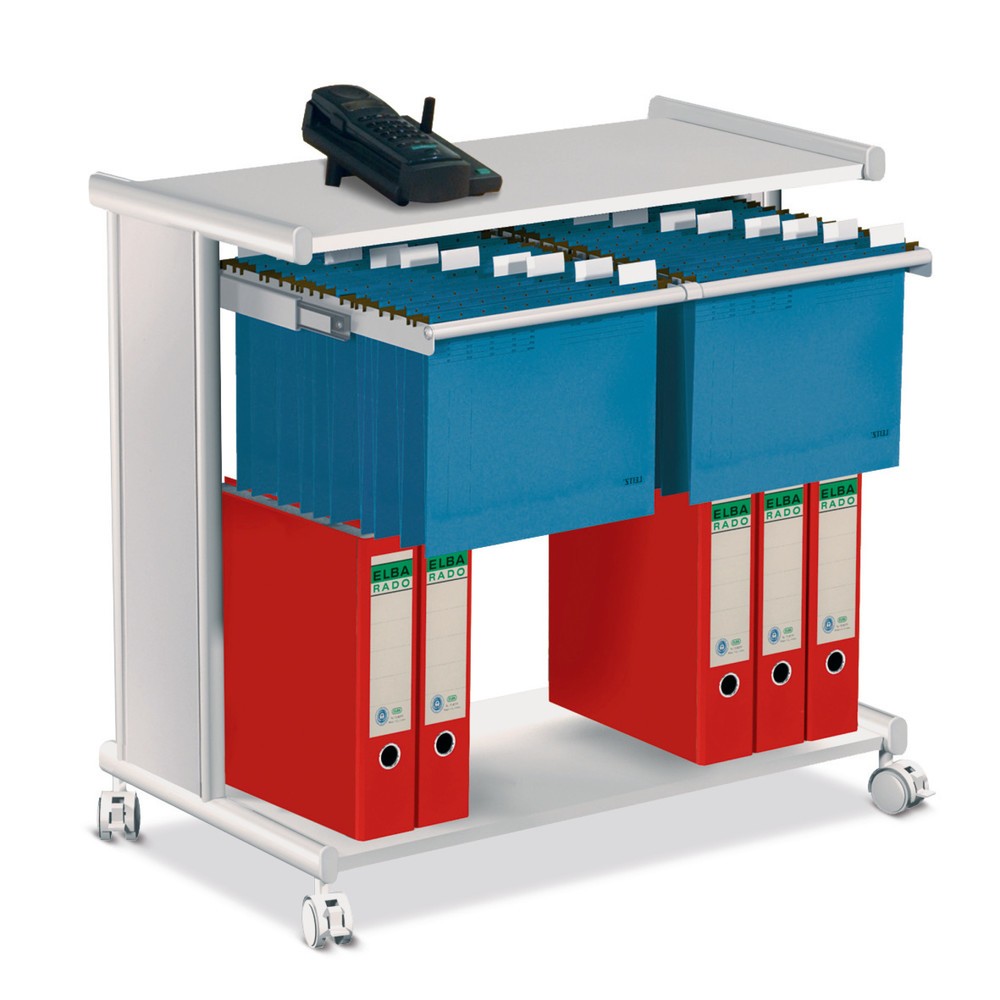 Produktabbildung: Hängemappenwagen mit Auszug + Ablage, HxBxT 720 x 760 x 400 mm