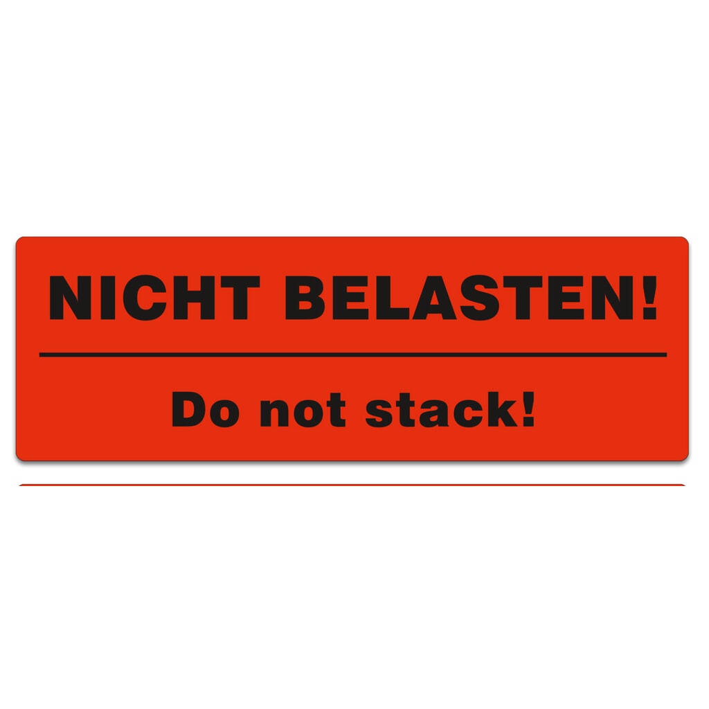 Haftetiketten "Nicht belasten - Do not stack", BxL 150 x 50 mm, 1.000 Stk/VE Produktabbildung: Haftetiketten "Nicht belasten - Do not stack", BxL 150 x 50 mm, 1.000 Stk/VE