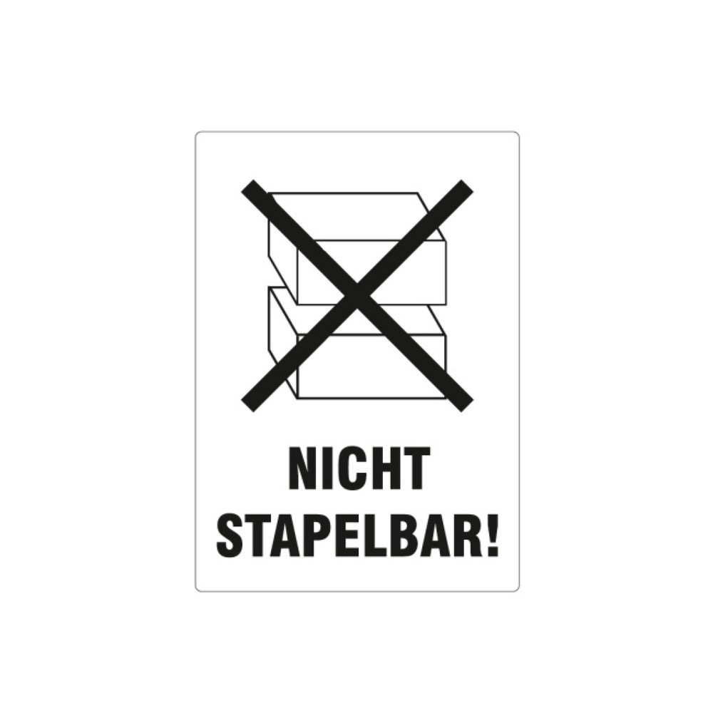 Produktabbildung: Haftetiketten Verpackungskennzeichen "Paletten nicht belastbar", BxL 74 x 105 mm, 1.000 Stk/VE