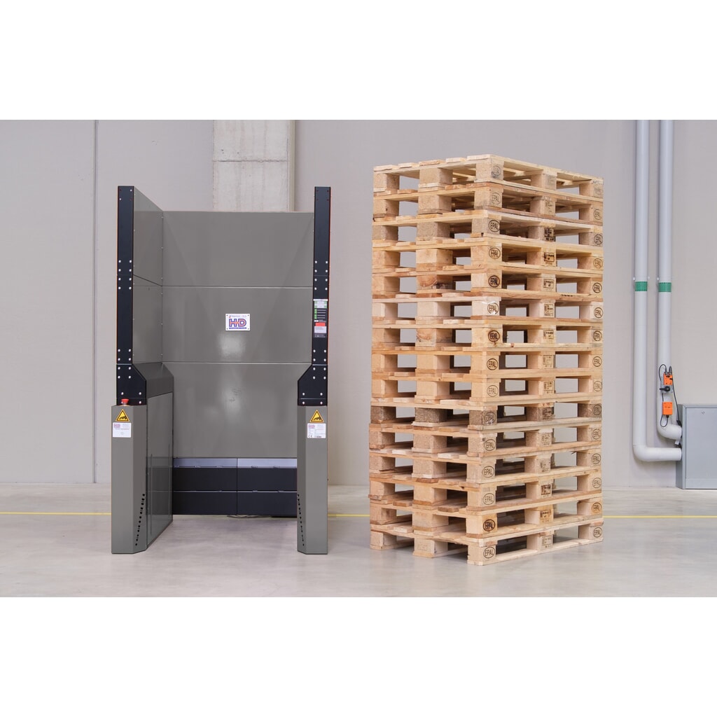 Produktabbildung: Hagenauer+Denk Palettenmagazin PalServer Universal, 15 Paletten, BxL 800 x 1200 mm, Edelstahl