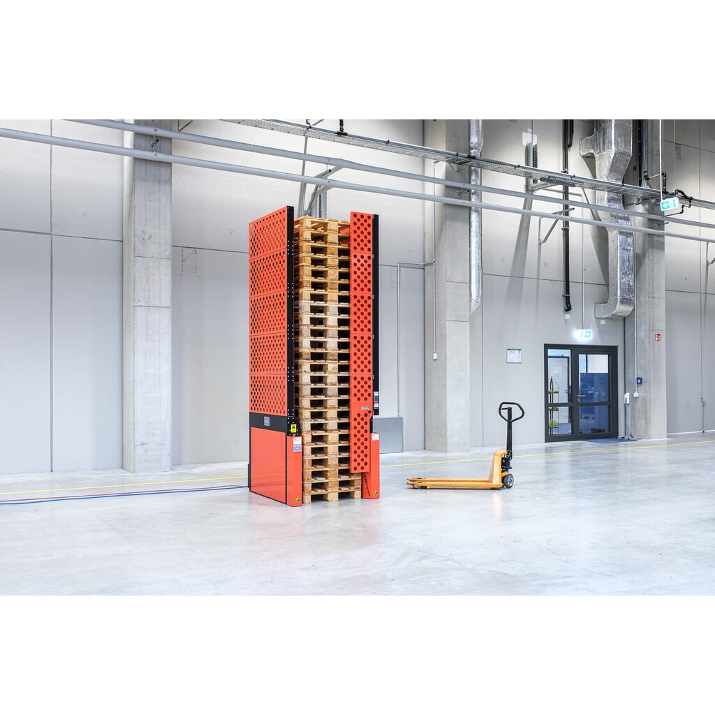 Hagenauer+Denk Palettenmagazin PalServer Universal, 24 Paletten, BxL 800 x 1200 mm Produktabbildung: Hagenauer+Denk Palettenmagazin PalServer Universal, 24 Paletten, BxL 800 x 1200 mm