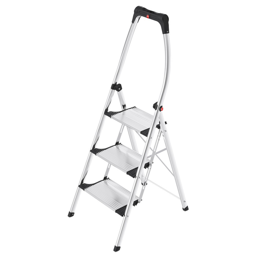 Produktabbildung Nr. 1: Hailo Klapptritt, Plattformhöhe 730 mm, Stufen einschl. Plattform 3, Aluminium mit Anti-Rutsch-Riffelung