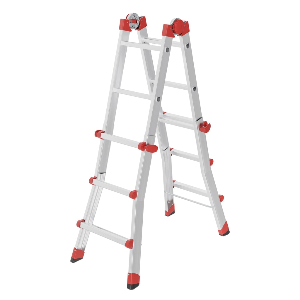 Hailo M80, Aluminium-Multifunktionsleiter, 4x3 Sprossen Produktabbildung: Hailo M80, Aluminium-Multifunktionsleiter, 4x3 Sprossen