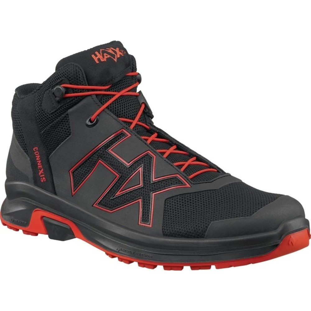 Produktabbildung: HAiX® Freizeitschuh CONNEXIS Go GTX mid, Größe 8 (42) schwarz/rot, Mikrofaser/Textil