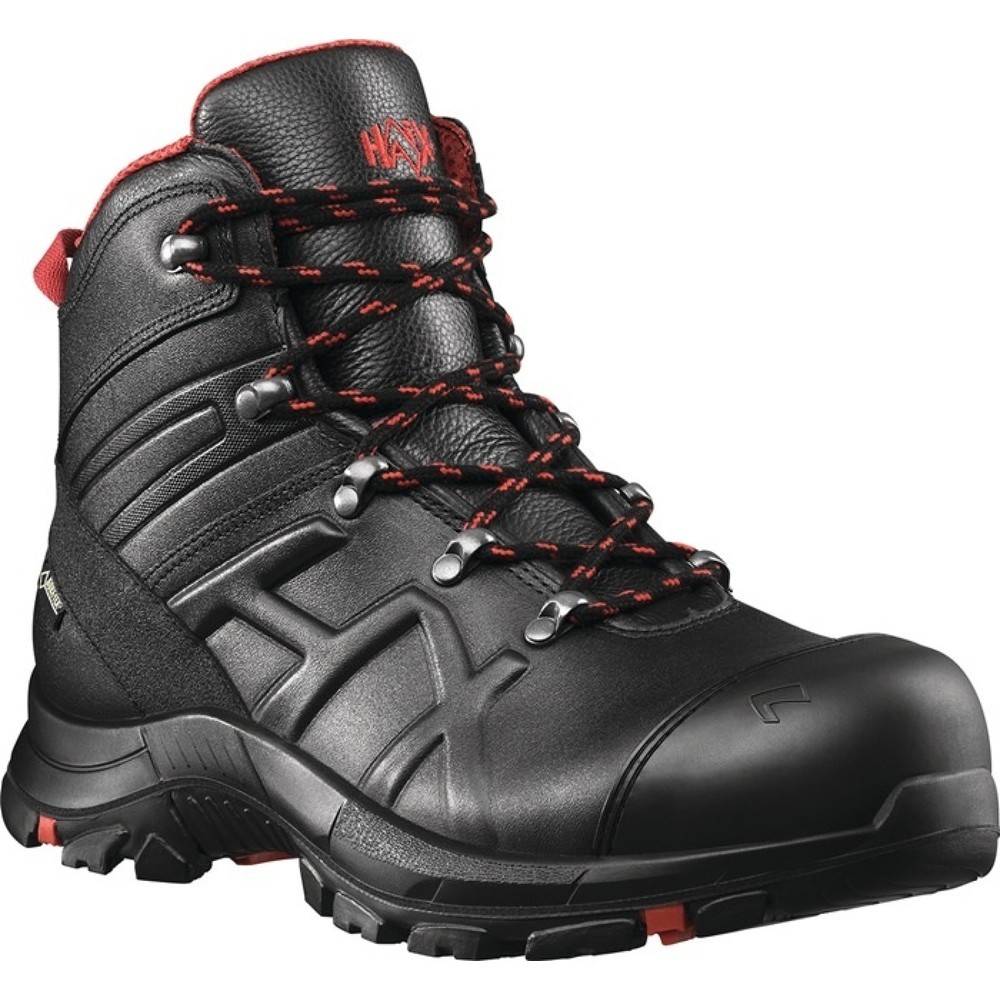 Produktabbildung: HAIX Sicherheitsstiefel BE Safety 54 Mid, S3 HRO HI CI WR SRC ESD EN ISO 20345, Größe 9,5 (44) schwarz/rot, Leder