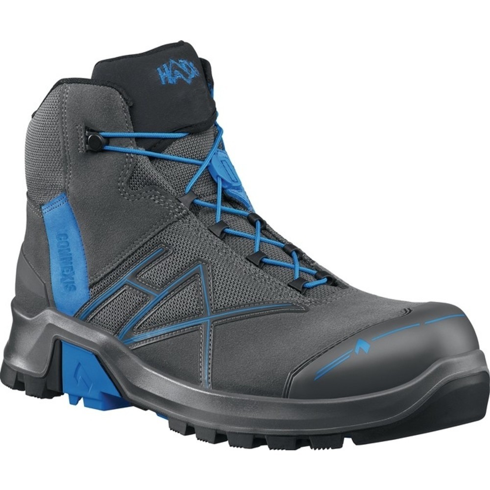 Produktabbildung: HAiX® Sicherheitsstiefel Connexis® GTX mid, Größe 9,5 (44) grau/blau, S3 HRO HI CI WR SRC