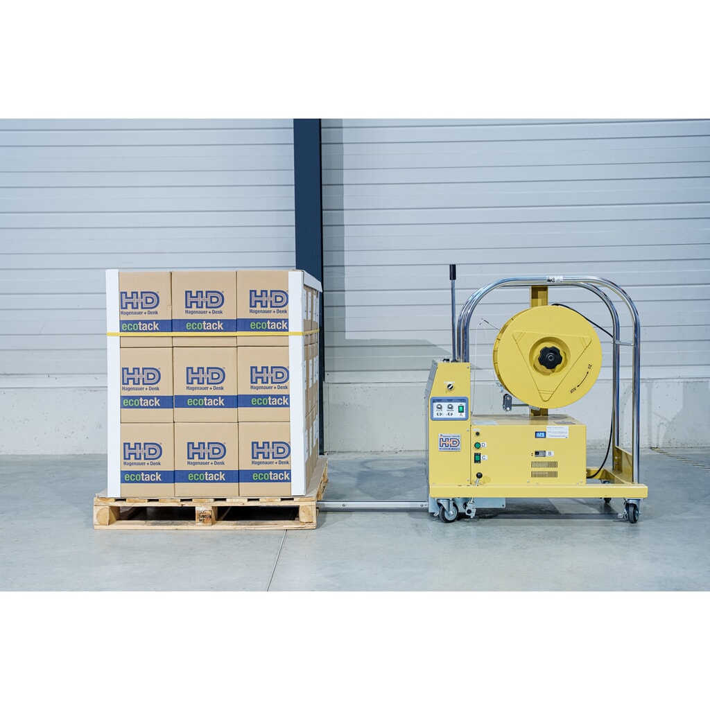Halbautomatische Paletten-Umreifungsmaschine HDS-25-PV3-16-200 Akkubetrieb, für Bandbreite 12-16 mm Produktabbildung: Halbautomatische Paletten-Umreifungsmaschine HDS-25-PV3-16-200 Akkubetrieb, für Bandbreite 12-16 mm