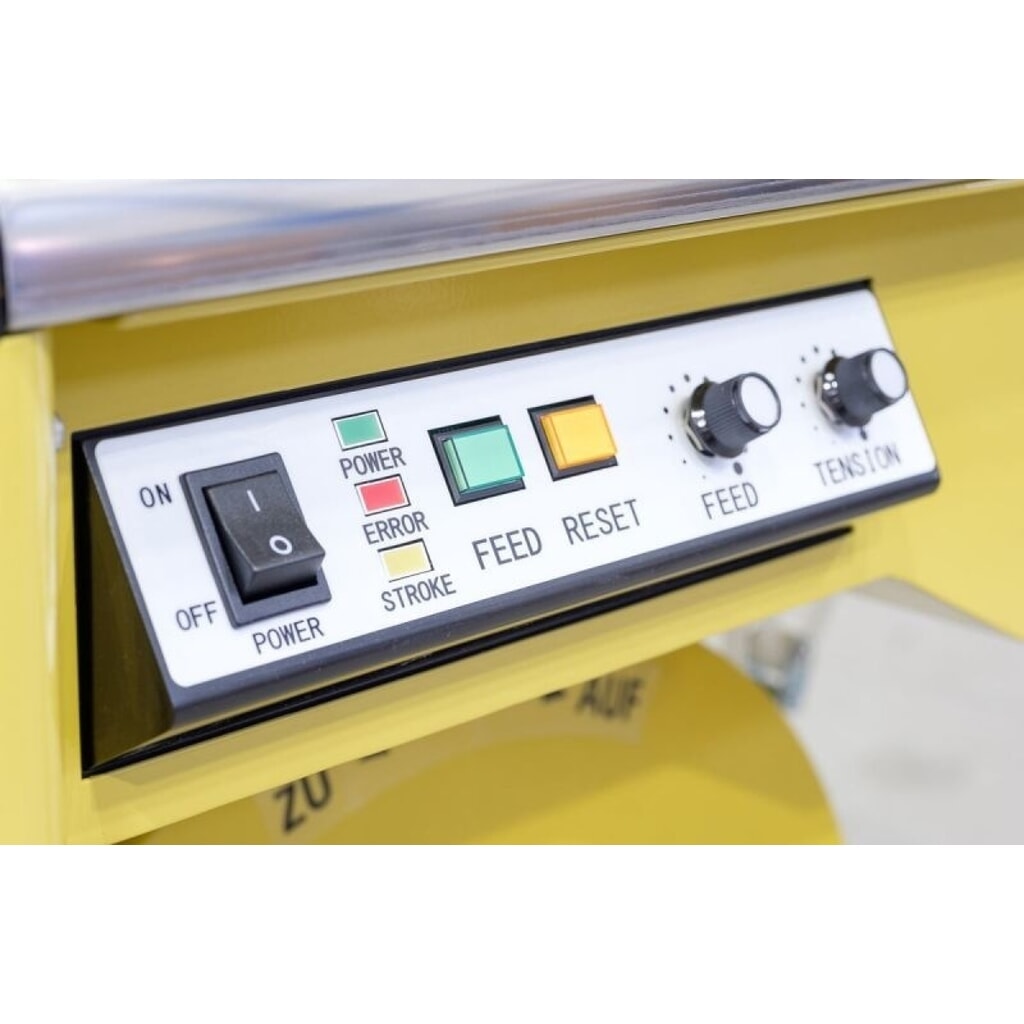 Produktabbildung Nr. 3: Halbautomatische Umreifungsmaschine HDS-25, mobil mit Lenkrollen, für Bandbreite 12 mm