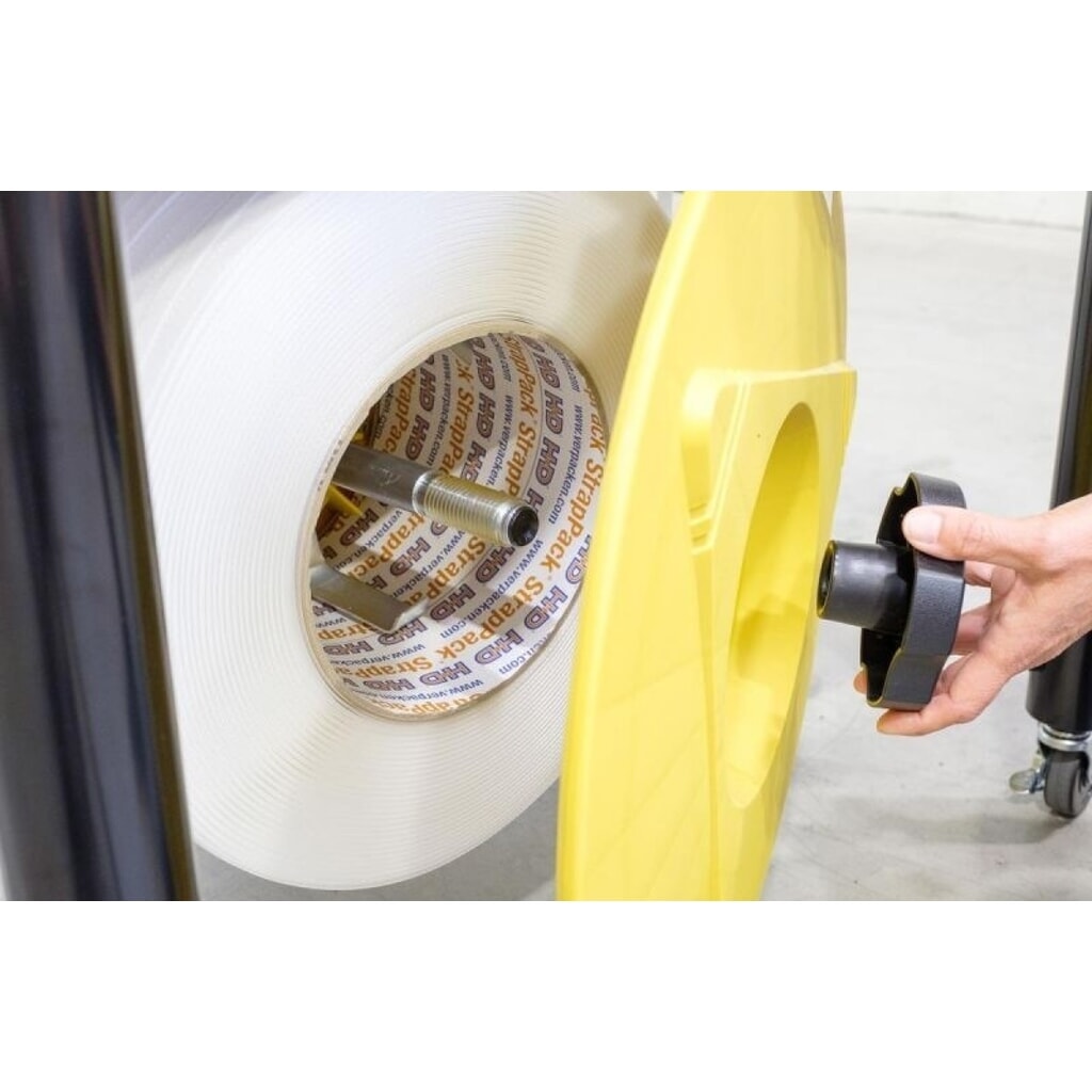 Halbautomatische Umreifungsmaschine HDS-25, mobil mit Lenkrollen, für Bandbreite 12 mm Produktabbildung Nr. 6: Halbautomatische Umreifungsmaschine HDS-25, mobil mit Lenkrollen, für Bandbreite 12 mm