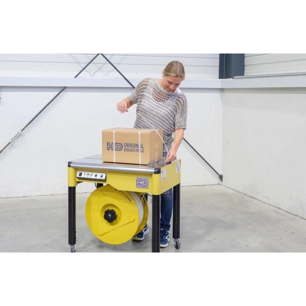 Halbautomatische Umreifungsmaschine HDS-25, mobil mit Lenkrollen, für Bandbreite 12 mm Produktabbildung Nr. 8: Halbautomatische Umreifungsmaschine HDS-25, mobil mit Lenkrollen, für Bandbreite 12 mm