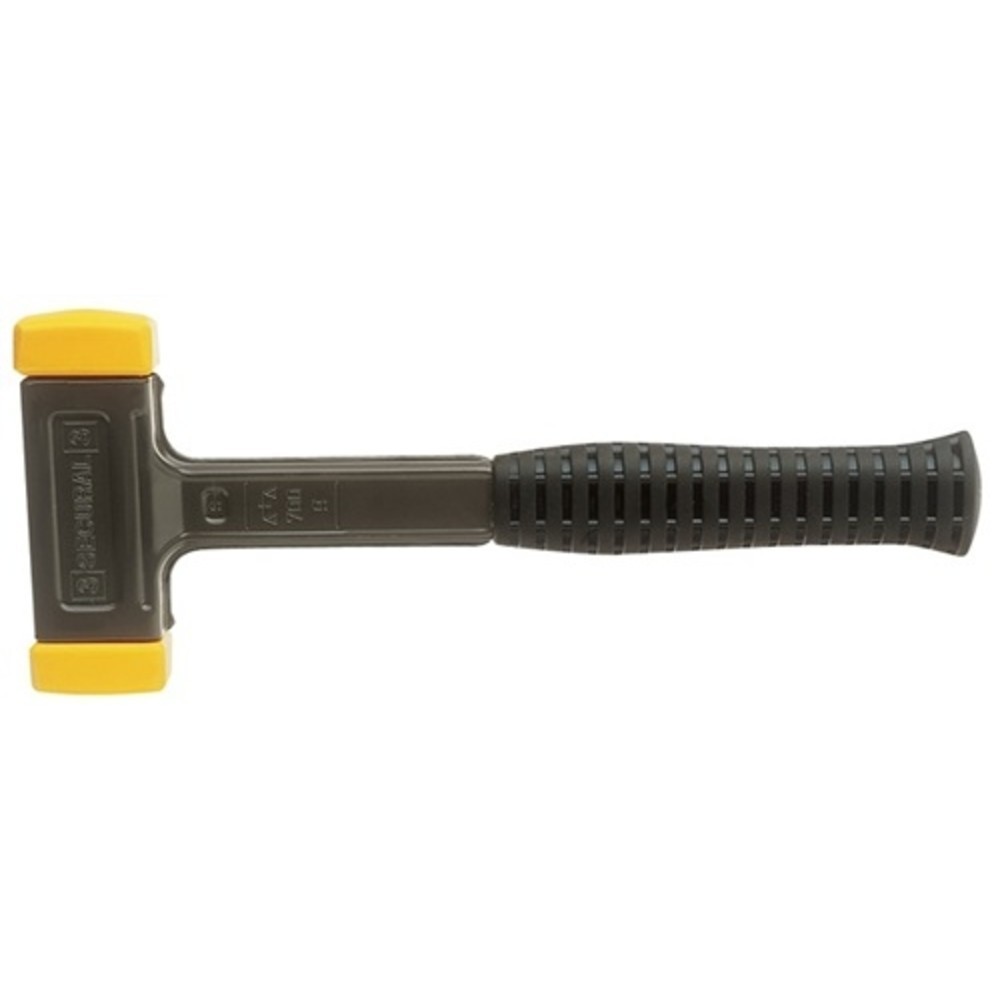 Produktabbildung: Schonhammer SECURAL Kopf-D.30x40mm Hickory rückschlagfrei mittelh.PU gelb HALDER