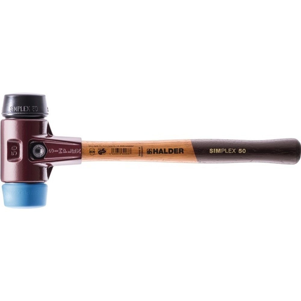 Produktabbildung: HALDER Schonhammer SIMPLEX, Länge 490 mm Kopf-Durchmesser 80 mm, weich/mittelhart Holz