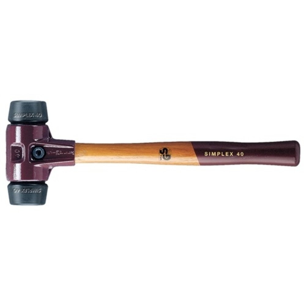 Produktabbildung: Schonhammer SIMPLEX L.405mm Kopf-D.60mm mittelh.HO Gum.schwarz HALDER