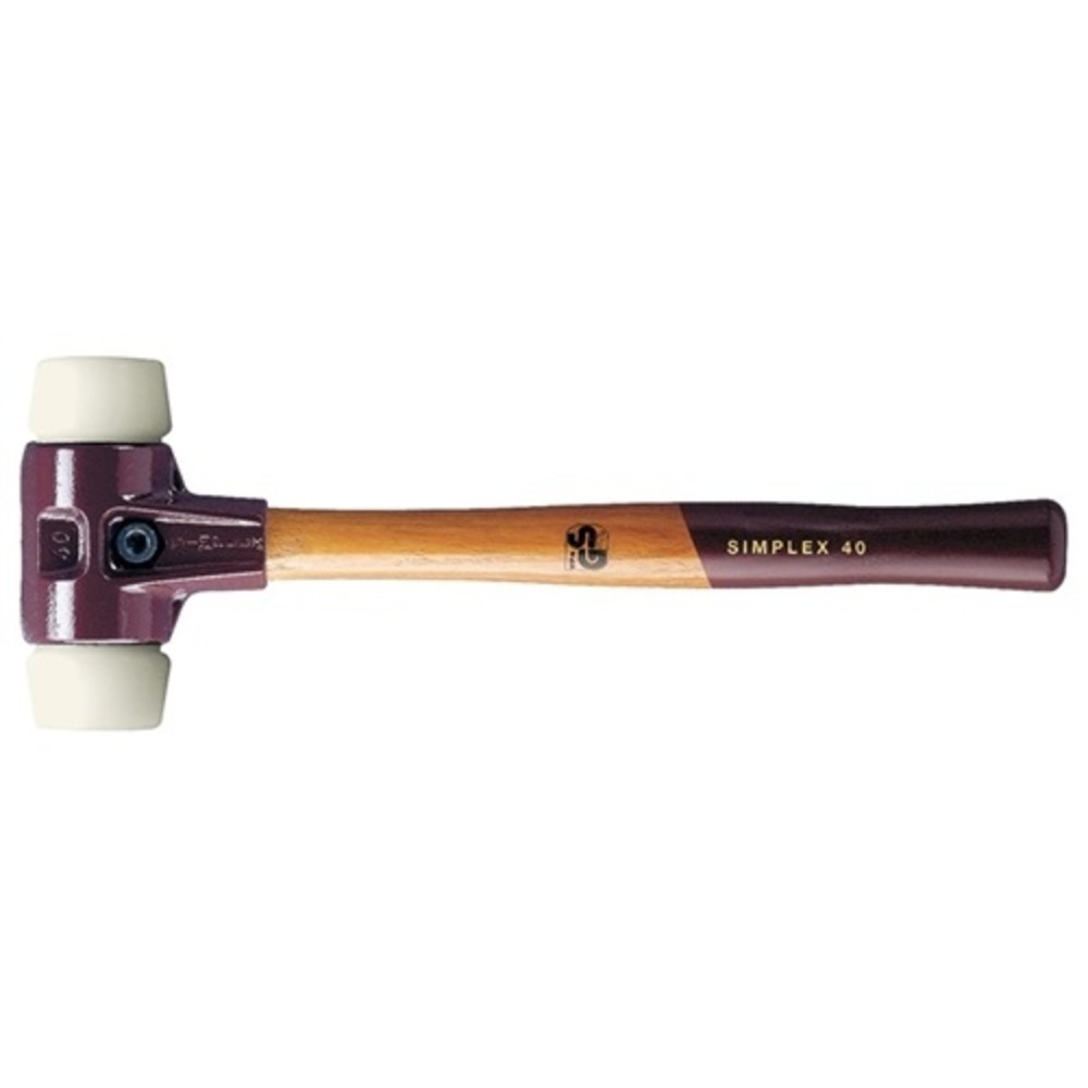 Produktabbildung: Schonhammer SIMPLEX L.330mm Kopf-D.40mm mittelh.HO Superplastik weiß HALDER